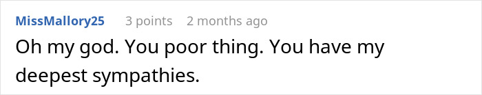 Screenshot of an online comment expressing deep sympathy related to postpartum boundaries retaliation.