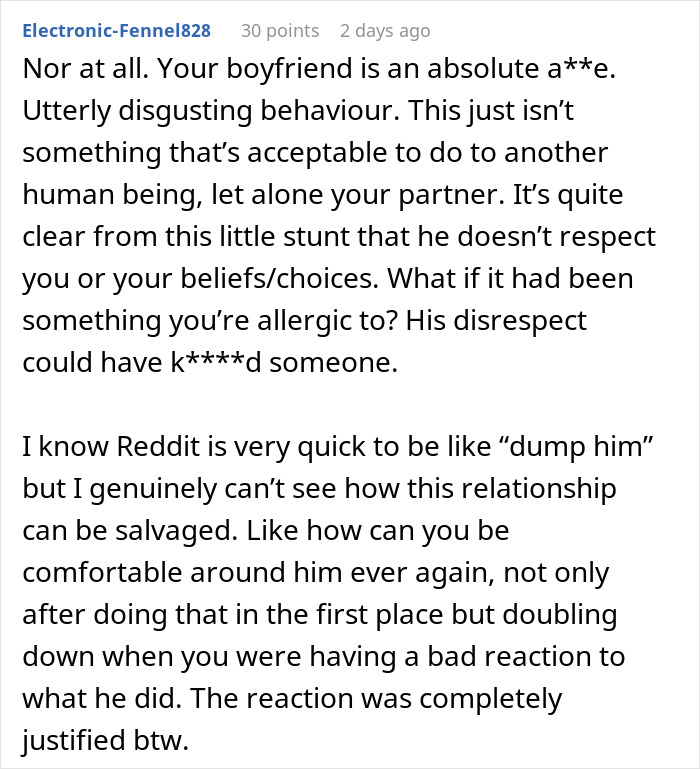 Boyfriend Laughs As Vegetarian Girlfriend Pukes In The Bathroom: "I Knew You’d Like Meat More" Boyfriend Laughs As Vegetarian Girlfriend Pukes In The Bathroom: "I Knew You’d Like Meat More"