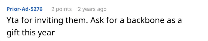 Comment text on a social media post, expressing frustration about a friend&rsquo;s strict diet rules even on special occasions.