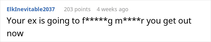 Screenshot of a comment with censored profanity in a discussion about a woman wondering if her conversations with boss were inappropriate.