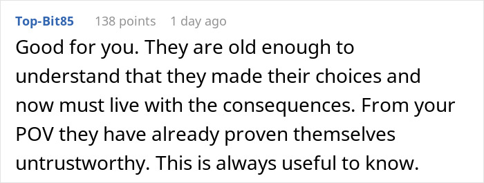 Comment on a forum discussing stepdaughters cheating and lies, highlighting broken relationship consequences and trust issues.