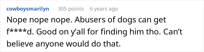 Comment about MIL pretending dog passed away to get rid of him, expressing support for family finding dog at shelter.