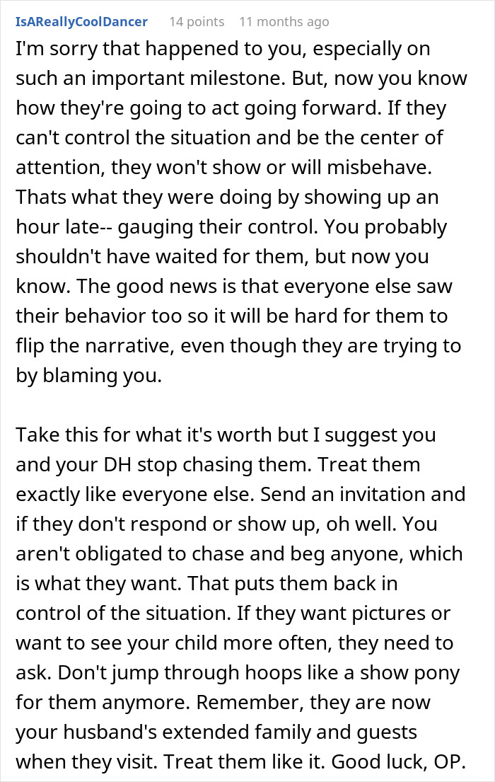 In-Laws Ignore 1YO’s B-Day Timeline And Arrive Late, Mom Refuses To Invite Them Anywhere Again In-Laws Ignore 1YO’s B-Day Timeline And Arrive Late, Mom Refuses To Invite Them Anywhere Again