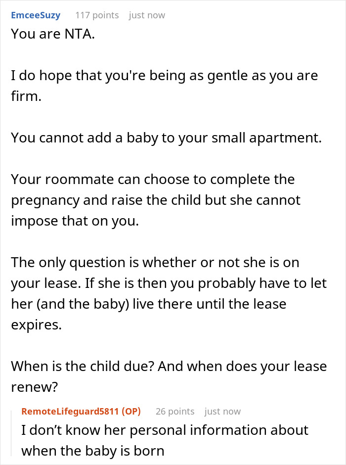 Woman Shocked When Roommate Gets Pregnant, Tells Her To Move Out As She Can't Raise A Baby