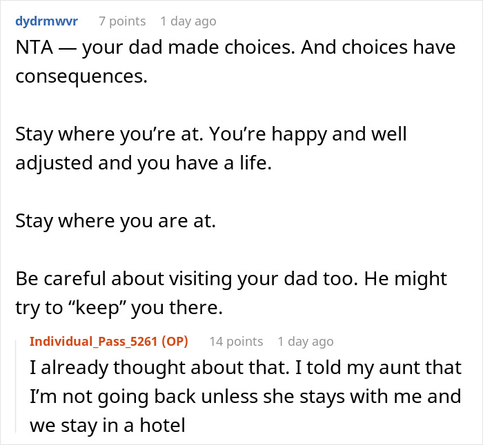 Reddit comments discussing a dad choosing new family over daughter and consequences after new wife cheats.