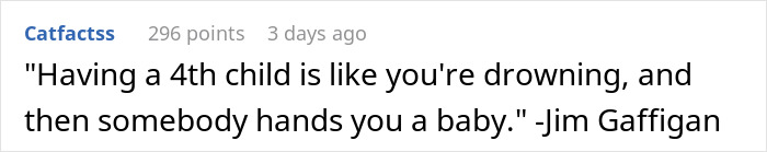 Text post with a humorous quote about having multiple kids, highlighting the irony of forgetting the number of children.