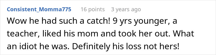 Comment showing a user reacting to a man wanting his girlfriend to stop dressing like Ms. Frizzle and facing backlash online and in real life.