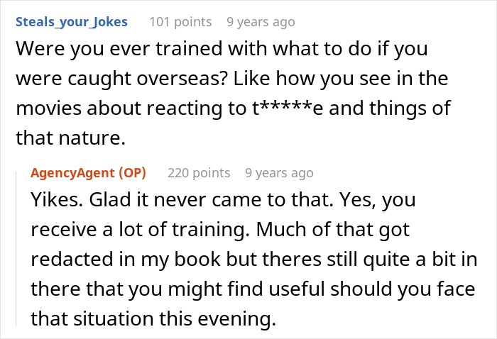 Reddit AMA thread with former CIA case officer answering Internet's most burning questions about training and field experiences.
