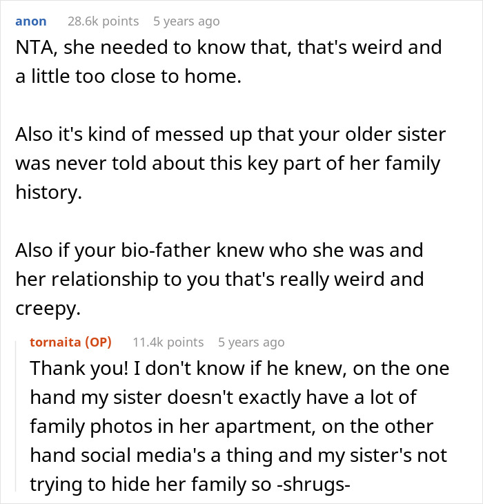 Half-Sis Shares She’s Dating Older Guy, Woman Mortified After Learning He’s Her Bio Dad Half-Sis Shares She’s Dating Older Guy, Woman Mortified After Learning He’s Her Bio Dad