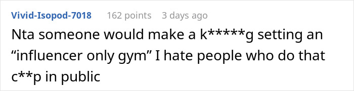 Woman rolls her eyes and calls guy a creep after he asks her to stop filming him at the gym.