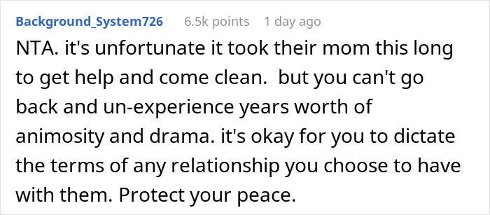 Comment discussing stepdaughters cheating, lies, and broken relationship with advice on protecting personal peace and setting boundaries.