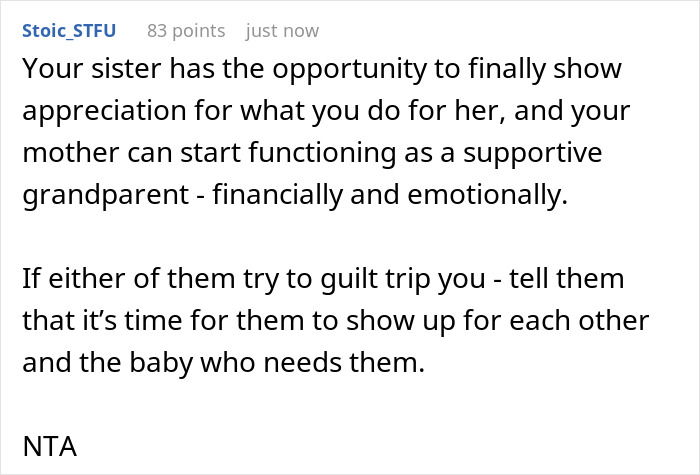 Alt text: Older sister helps single mom with baby, supporting her emotionally and financially while realizing her own choices.