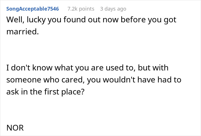 Comment on social media post about man learning in sickness and health is a lie as fiancée prioritizes coffee over his misery. Comment on social media post about man learning in sickness and health is a lie as fiancée prioritizes coffee over his misery.