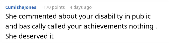 Comment on woman fires back after sister insults her, causing husband to go red and leaving kids confused.