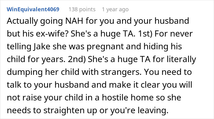 Comment from a user discussing a man&rsquo;s marriage on the rocks after learning he has a 12-year-old daughter hidden from him.