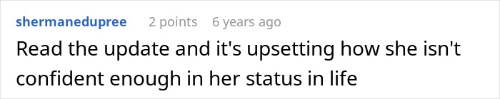 Comment text on a white background discussing a woman&rsquo;s loss of confidence linked to her role as psychiatric nurse and patient.