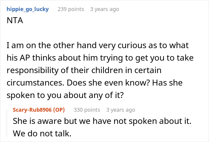 Reddit user discusses cheating guy expecting ex-wife to be limo driver for his new kid, receiving a swift reality check.