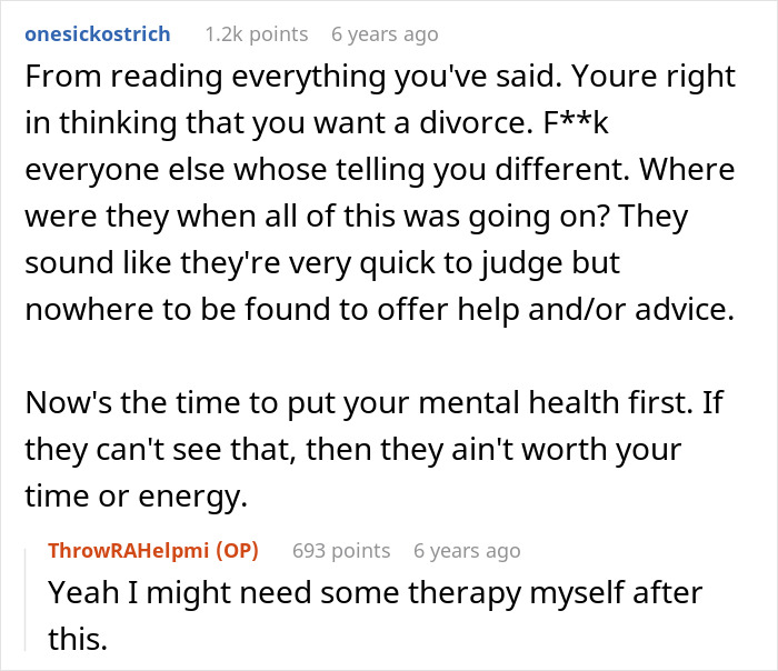Reddit comments discussing a man giving his wife a second chance after she leaves and begs him to take her back.