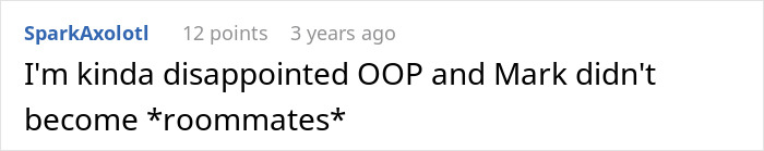 Screenshot of a Reddit comment discussing disappointment related to an open relationship suggestion and breakup reaction.