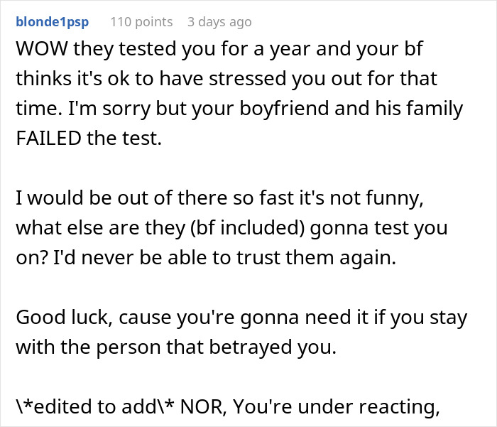 Woman Thought She Was Supporting Her Partner, Turns Out She Was Being Tested As A Gold Digger