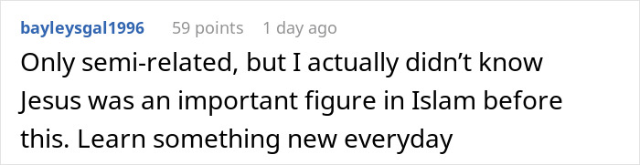 Screenshot of a Reddit comment discussing surprise about Jesus being an important figure in Islam, related to Muslim MIL and culture. Screenshot of a Reddit comment discussing surprise about Jesus being an important figure in Islam, related to Muslim MIL and culture.