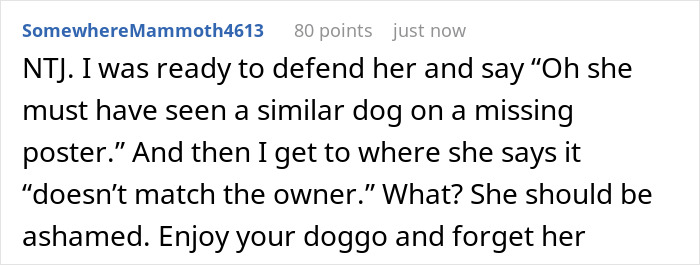 Comment discussing a racist lady who ended up in tears after wrongly reporting a dog owner to animal control.