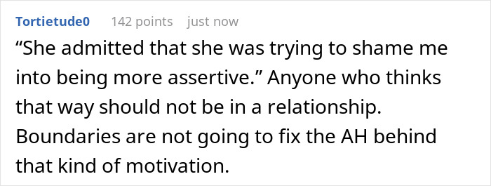 Comment discussing relationship drama after GF says BF should be more manly like her ex, leading to a heated clap back.