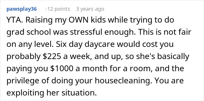 Comment discussing woman refusing to house sister who refuses to babysit and clean, highlighting child-free lifestyle reasons.