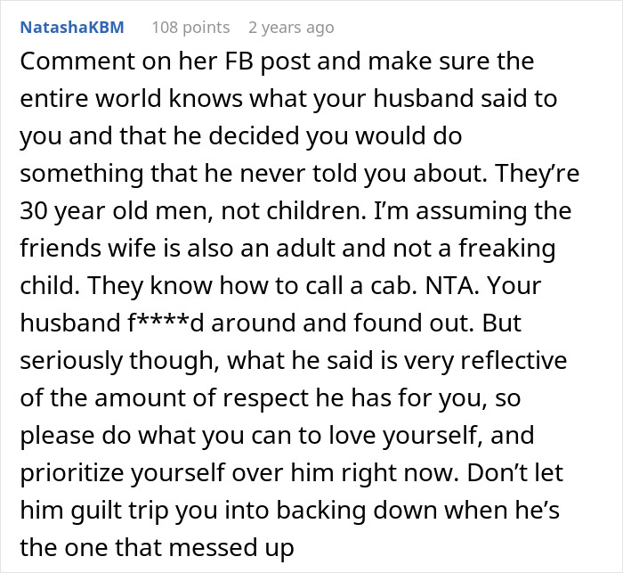 Alt text: Woman telling drunk boyfriend to stop acting like a jerk while he refuses and boasts confidently at a social event