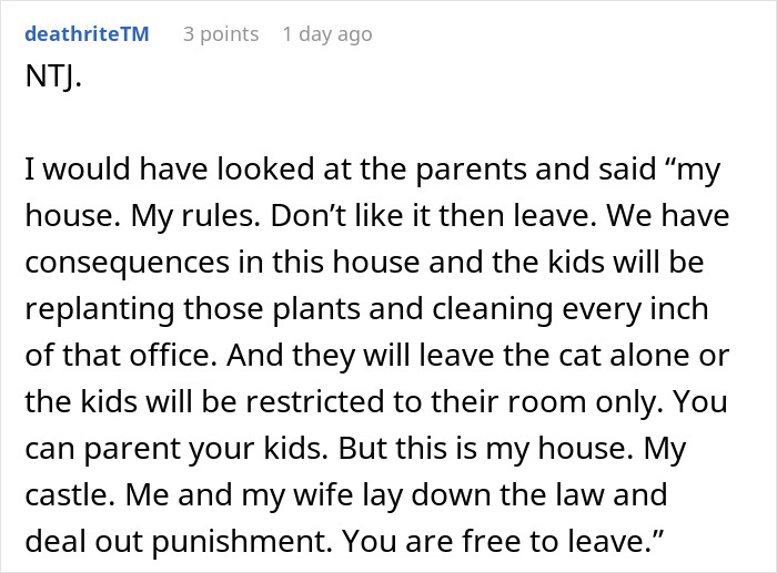 Alt text:
Comment discussing consequences in parenting leading to sibling kicking out brother and his kids after no consequences approach fails.