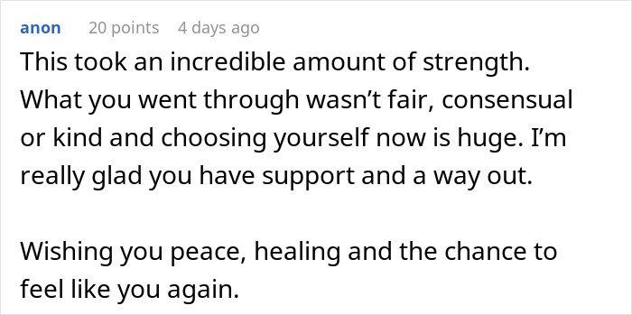 Comment expressing support for a woman leaving polyamory after three years of an unwanted relationship.