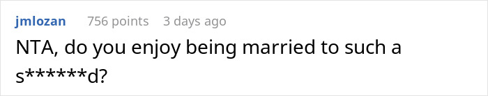 Screenshot of an online discussion about a husband leaving his wife after she reveals her outfit for brother's wedding.