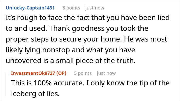 Screenshot of an online conversation revealing a woman&rsquo;s shock after checking her suspicious boyfriend&rsquo;s past and finding he&rsquo;s married.