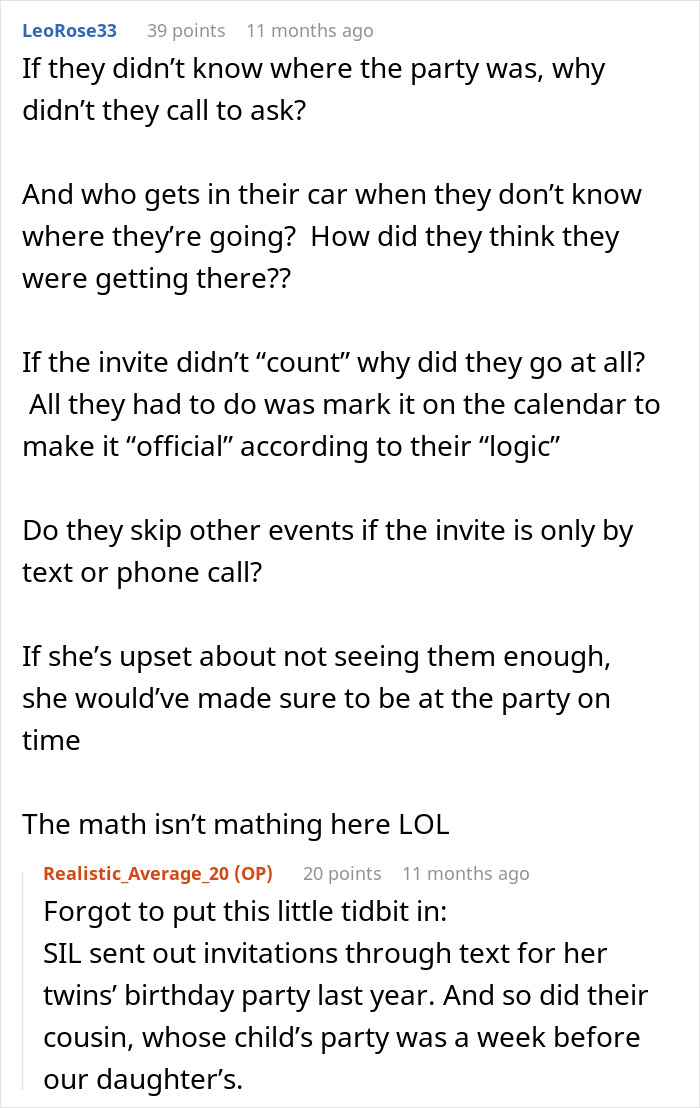 In-Laws Ignore 1YO’s B-Day Timeline And Arrive Late, Mom Refuses To Invite Them Anywhere Again In-Laws Ignore 1YO’s B-Day Timeline And Arrive Late, Mom Refuses To Invite Them Anywhere Again
