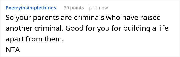 Comment on parents’ favoritism causing the favored child to become a criminal and neglected child refusing to help.