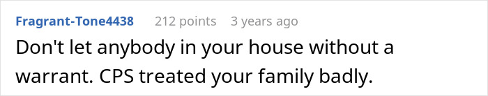 Comment warning new parents about CPS and mentioning negative treatment by CPS without a warrant at the door. Comment warning new parents about CPS and mentioning negative treatment by CPS without a warrant at the door.