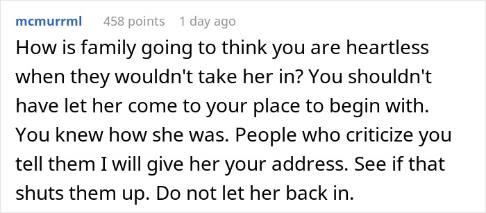 Comment on a post about a pregnant sister facing homelessness, emphasizing family rejection and shelter struggles.