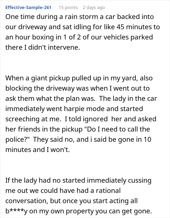 Guy Explodes At Woman After Parking In Her Driveway, Shuts Up The Second Her Male Friend Appears