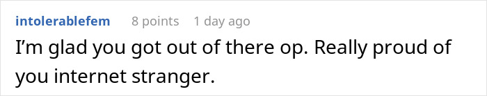 Screenshot of a Reddit comment expressing support for someone who faced challenges involving their girlfriend&rsquo;s maid of honor duties at a wedding.