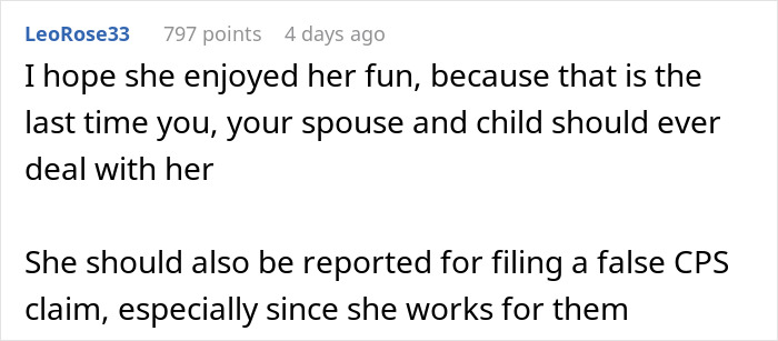 Comment discussing severe retaliation against postpartum boundaries and false CPS claims involving family conflict.