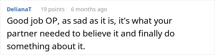 Comment box showing a discussion about a man kicking his family out after his wife discovers the real reason they moved in.
