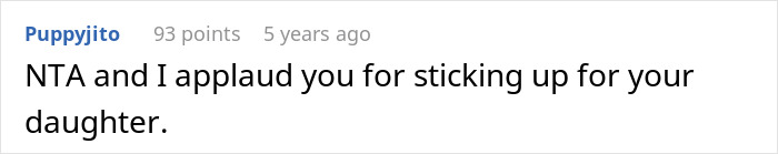 Comment on Reddit praising someone for defending their daughter against fat phobic mom calling her a whale.