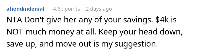 &ldquo;Struggling&rdquo; Mom Sees 19YO Daughter's $4K Savings And Demands Half, Mad As She Won't Hand It Over