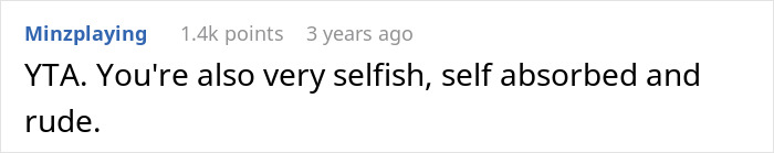 Comment from user Minzplaying calling someone selfish and rude in a discussion about woman ditching friend at airport over missing carry-on and tiredness.