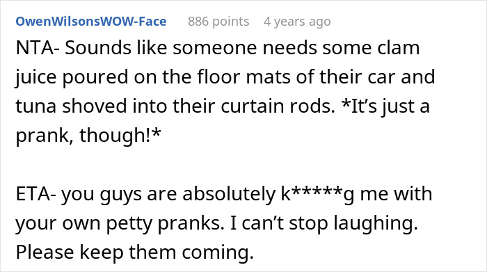 Comment discussing groom pranks on brother-in-law’s girlfriend and reactions to petty wedding pranks online.