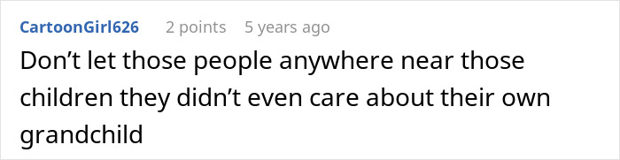 Comment text on a white background discussing family audacity related to asking for a kidney despite their past actions.