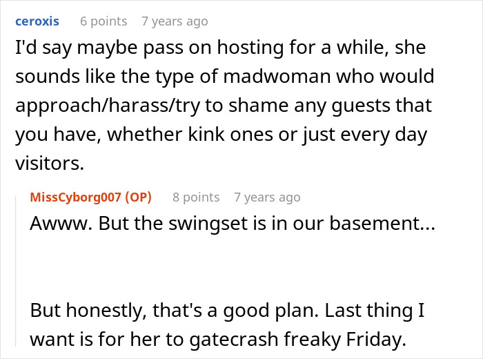 Screenshot of online comments discussing a mother-in-law trying to catfish a woman to prove cheating allegations.