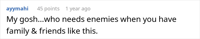 Comment expressing frustration about male relatives and friends ruining a marriage to pursue the ex-wife.