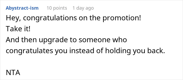 Text message conversation showing someone congratulating a woman on her success and advising her to move on.