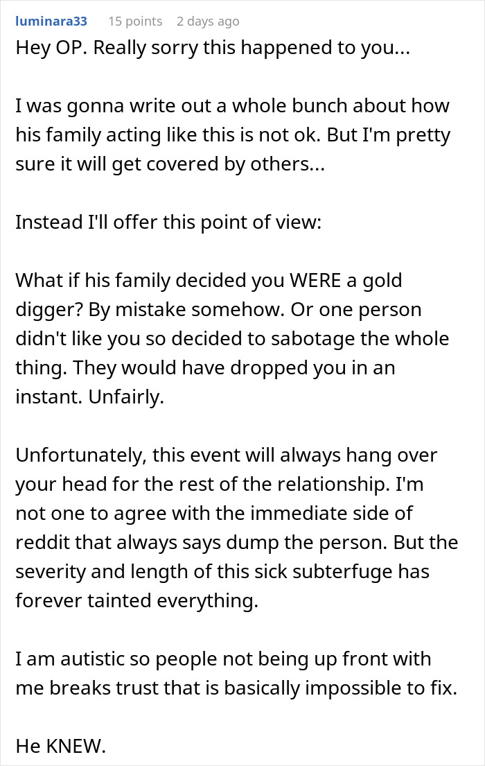 Woman Thought She Was Supporting Her Partner, Turns Out She Was Being Tested As A Gold Digger